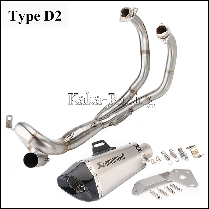 Type D2 FZ mt 07 мотоцикл Akrapovic глушитель выхлопной системы для Yamaha MT07 fzfz07 FZ-07 Tracer(-) XSR700 - Цвет: Type D2