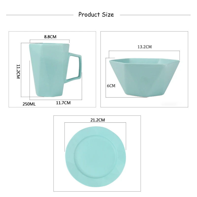 1 комплект керамической матовой посуды элегантный фарфоровый набор кружка