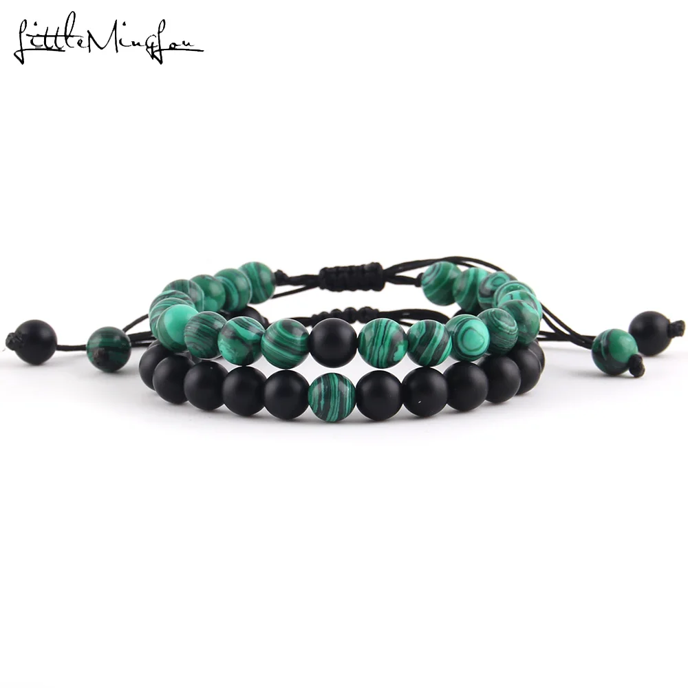 2 шт./компл. браслет со штабелями малахит глаза тигра бриллианты макраме для