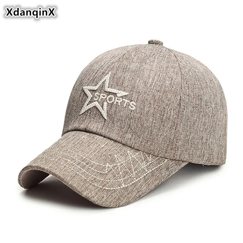 

XdanqinX Snapback Cap Men Cotton Embroidery Baseball Caps Adjustable Size Casual Fashion Tongue Cap Women's Ponytail Sports Cap