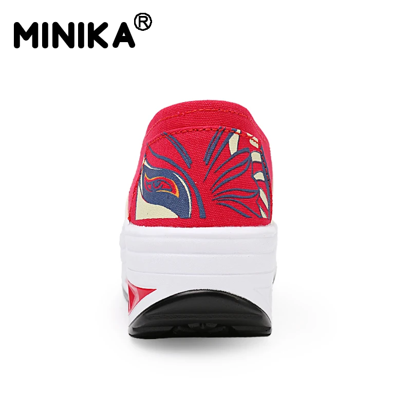 Minika/Повседневная парусиновая обувь на платформе женская плоской подошве