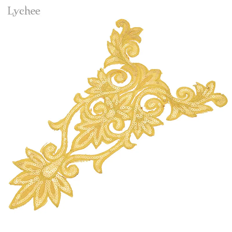Блестки Lychee Цветочная нашивка одежда вышитые нашивки для шитья своими руками