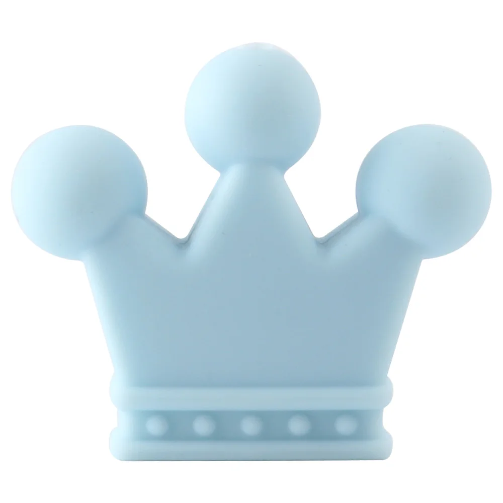 56 baby Blue Keep&Grow 10pcs Crown Silicone Beads Baby Teething Toys Food Grade Silicone DIY Pacifier Chain Pendant Accessories Baby teethers - Цвет: 56 baby Blue