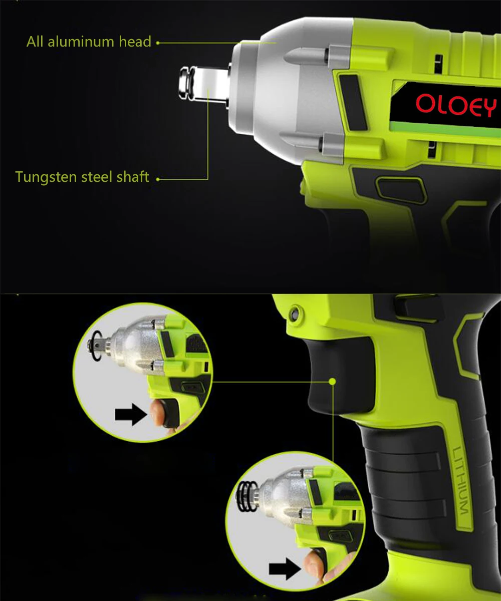 Бесщеточный/беспроводной электрический гайковерт ударный торцевой ключ 128TV 16000Ah