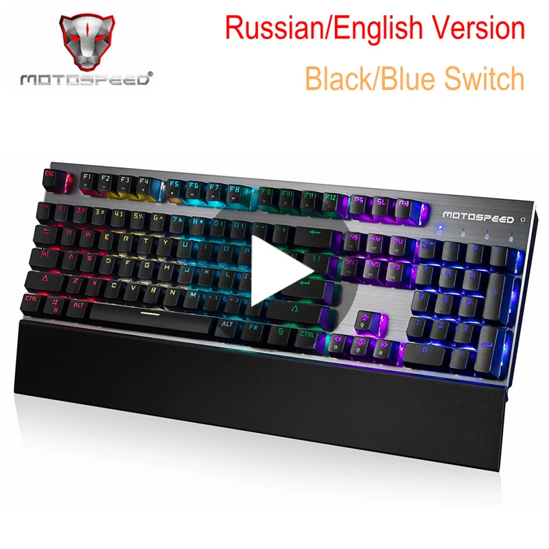 Motospeed CK108 игровая механическая клавиатура с подсветкой для геймера RGB русская