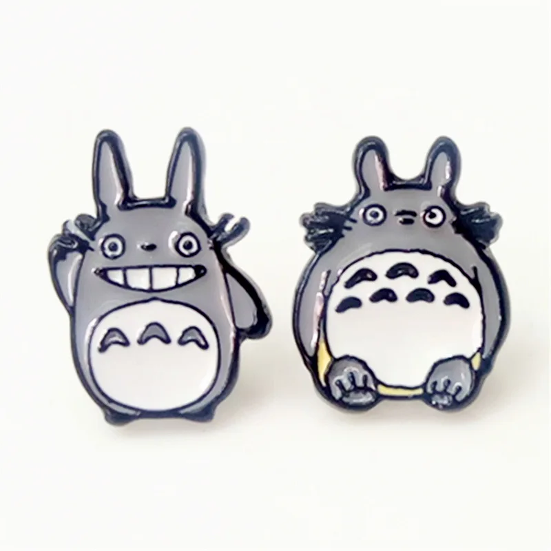 see chart IVYYE Totoro Dusty Ball, модная аниме Сережка с героями мультфильмов, милые серьги-гвоздики с животными для женщин, девочек, детские ювелирные изделия, Рождественский подарок - Окраска металла: see chart
