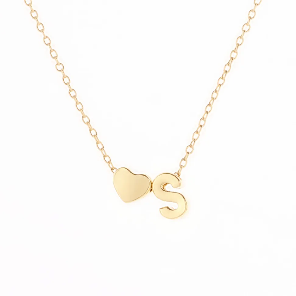 Новая мода изящное 26 букв и сердце Шарм ожерелье цепочка первоначальное Имя