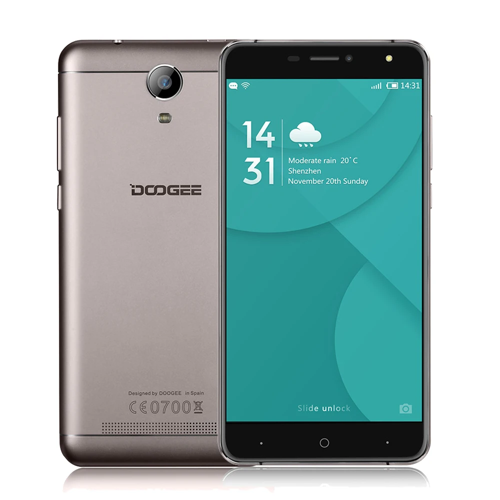 Оригинал doogee x7 android 6.0 mtk6580 quad core дюймов 2.5d hd IPS Экран RAM 1 ГБ ROM 16 3 Г WCDMA Dual SIM Мобильные
