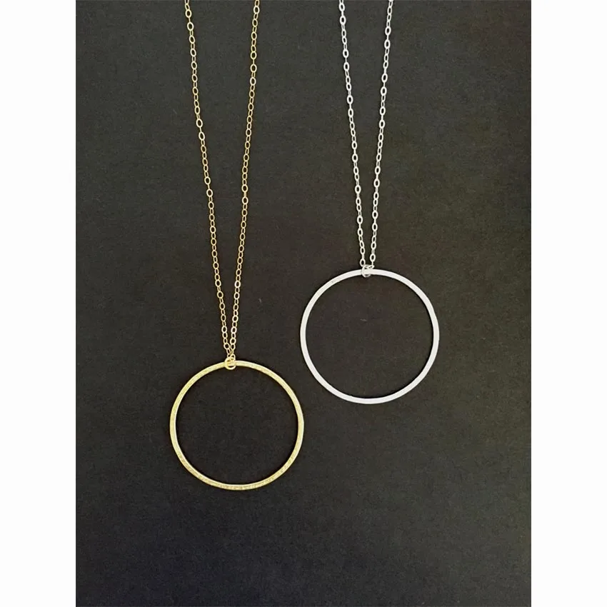 Женская Золотая цепочка чокер круглое длинное ожерелье с кольцом 2019|Ожерелья