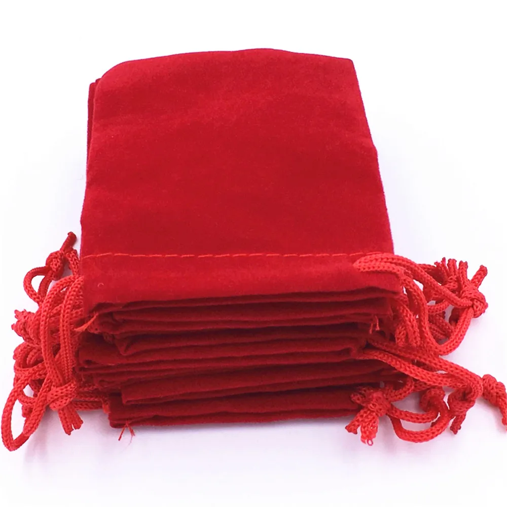 Бесплатная доставка 100 шт. 7x5 см Бархатный мешочек на шнурке/сумка для ювелирных