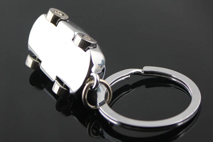 Полированный хром серебро Классический 3D модель автомобиля брелок кольцо Брелок