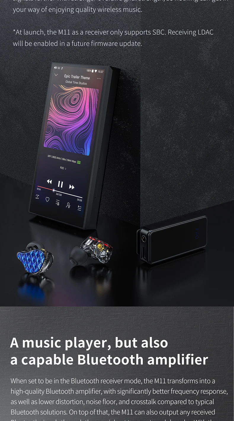 FiiO M11 HIFI музыкальный MP3-плеер с сбалансированным выходом/поддержкой wifi/Air Play/Spotify Bluetooth 4,2 aptx-HD/LDAC DSDUSB DAC