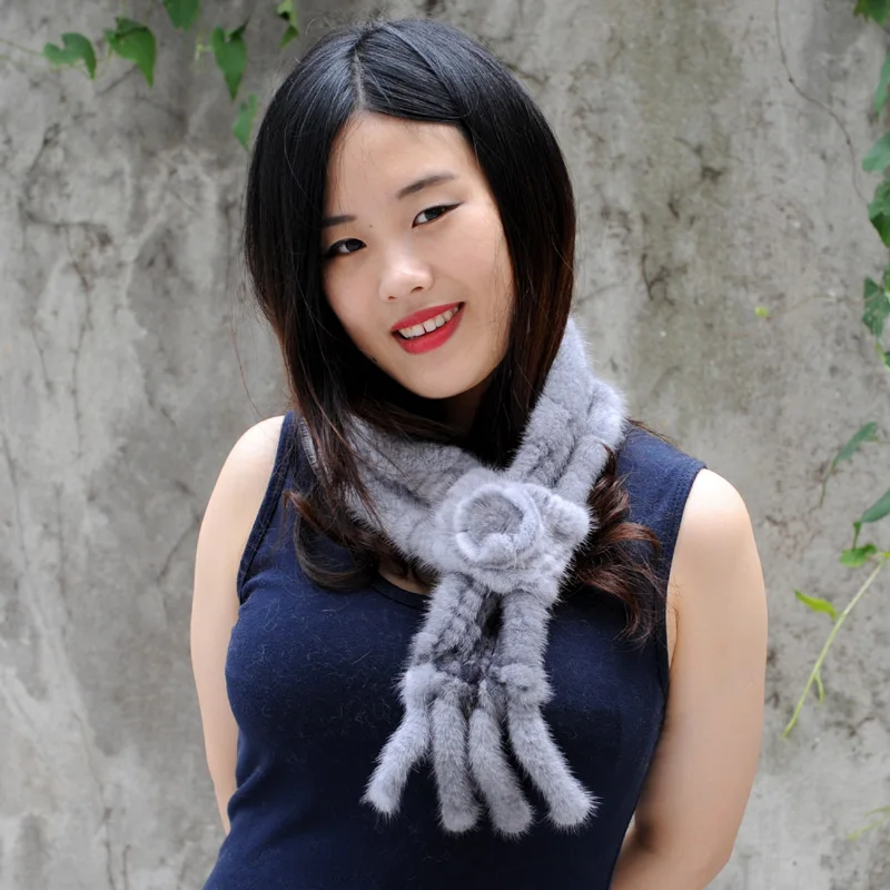 CX-S-70M вязаный норковый шарф Для женщин мех норки маленький для девочек |