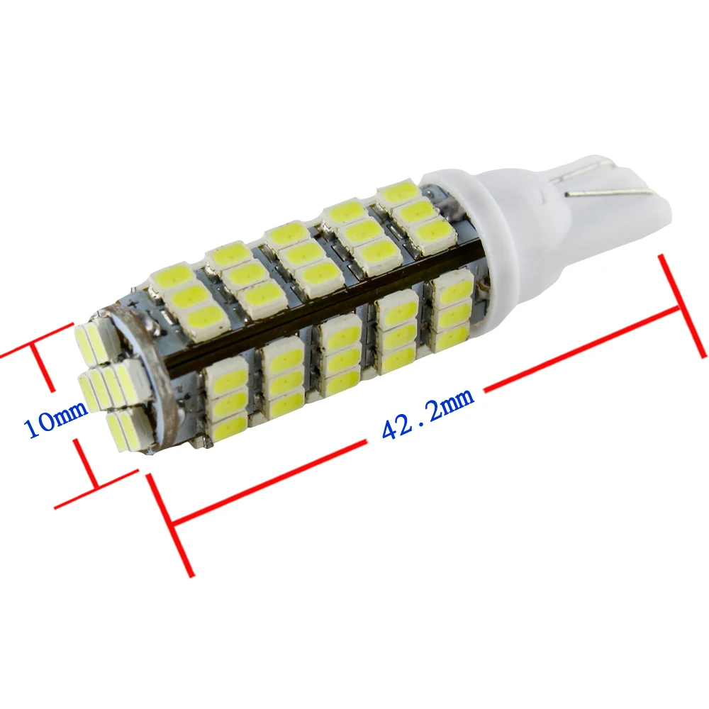 100 шт. Белый T10 W5W 1206 68 SMD светодиодный габаритный фонарь автомобильная боковая