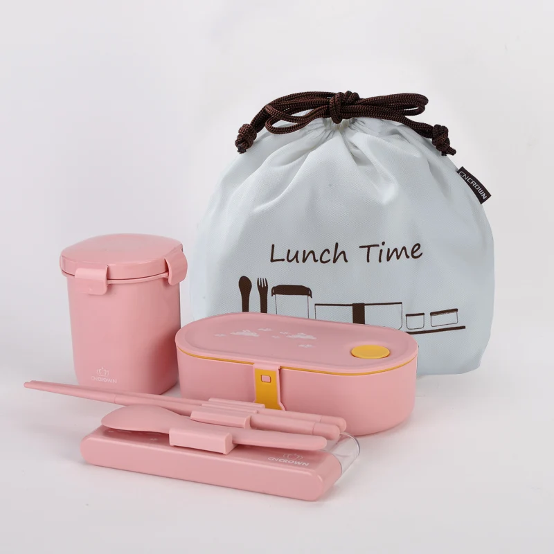 Pink four-piece Set ONEUP японский стиль Ланч-бокс экологичный Bento box Герметичный пищевой контейнер Microwavable термо-контейнер для еды - Цвет: Pink four-piece Set