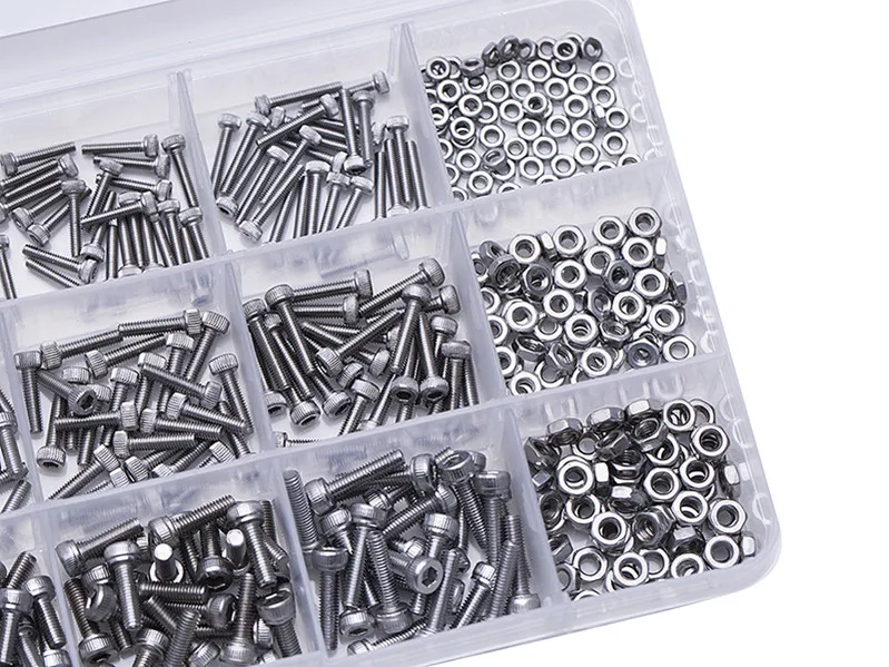 304 Stainless Steel 480 шт./компл. M3 M4 M5 DIN912 черный высокопрочного 12,9 уровня сплав Сталь винт с шестигранной головкой Кепки винтов автомобильный мебель HW024 - Цвет: 304 Stainless Steel