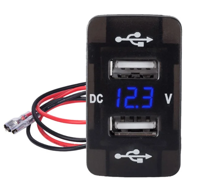 

12V Car Adapter Charging USB Socket Charger With LED Display Cigarette lighter Socket