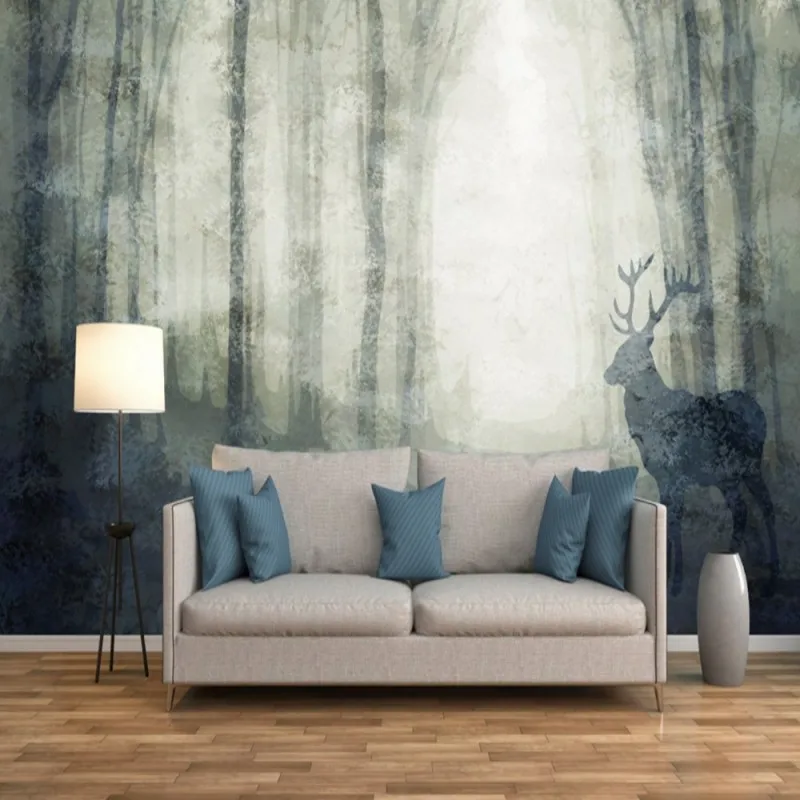 

Dropshipping Fatman Kids Wallpaper 3D Wallpaper for Walls Forest Fawn Background Wall Design Mural Papel Pintado De Pared