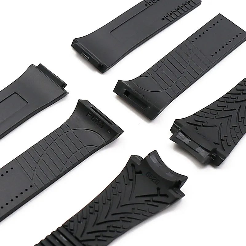 Rubber strap men's outdoor sports waterproof watch accessories for porsche design6620P6750P6780 strap women watch band