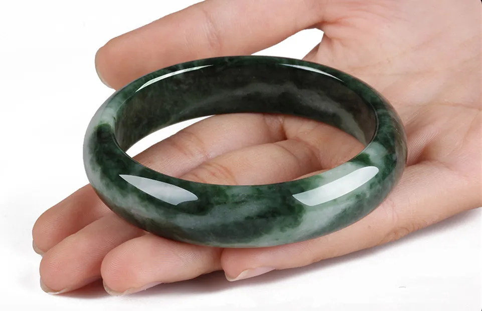 Браслет Guizhou из натурального темно зеленого камня подлинный Круглый браслет