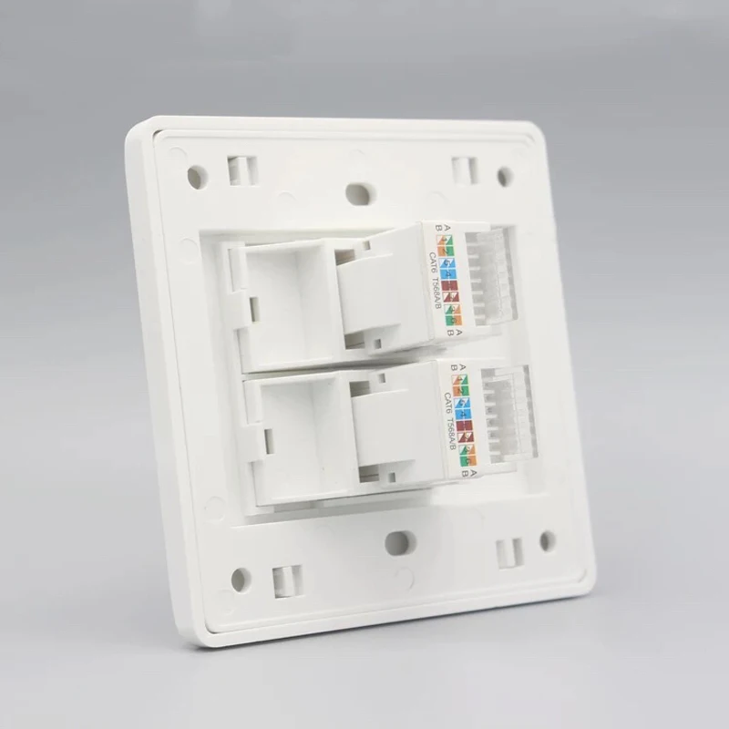 2 шт. панель настенного гнезда Rj45 Jack модульная порта Cat6 Pc Keystone настенная Лицевая