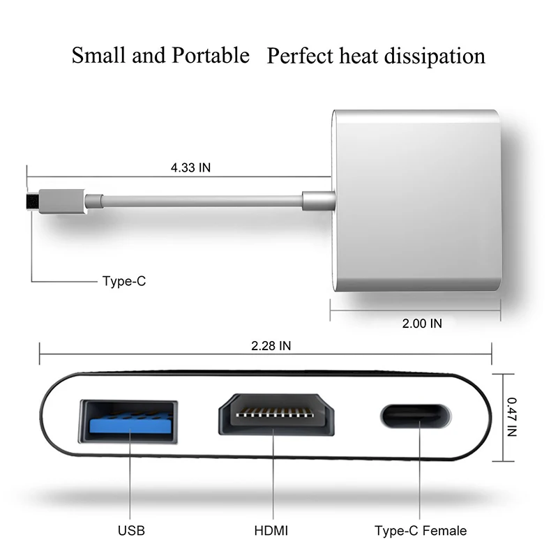 3 в 1 USB Type-C к HDMI 0 концентратор Type C Женский адаптер удлинитель для Nintendo Switch Samsung Galaxy