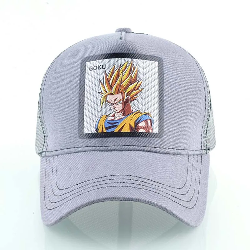 Gray Бейсбольные кепки Dragon Ball, мужские сетчатые кепки для водителя грузовика, унисекс, аниме, Мультяшные сетчатые кепки Goku, Snapback, шапки Gorra Dragon Ball, женские - Цвет: Gray