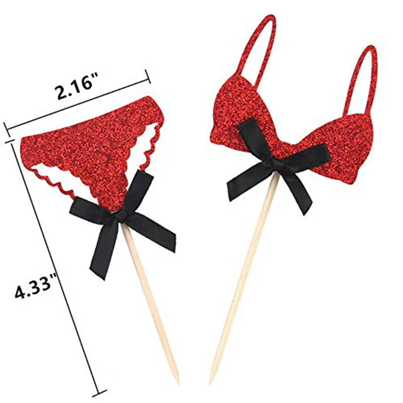 40 шт. нижнее белье для кексов сексуальный тематический Блестящий Топпер торта