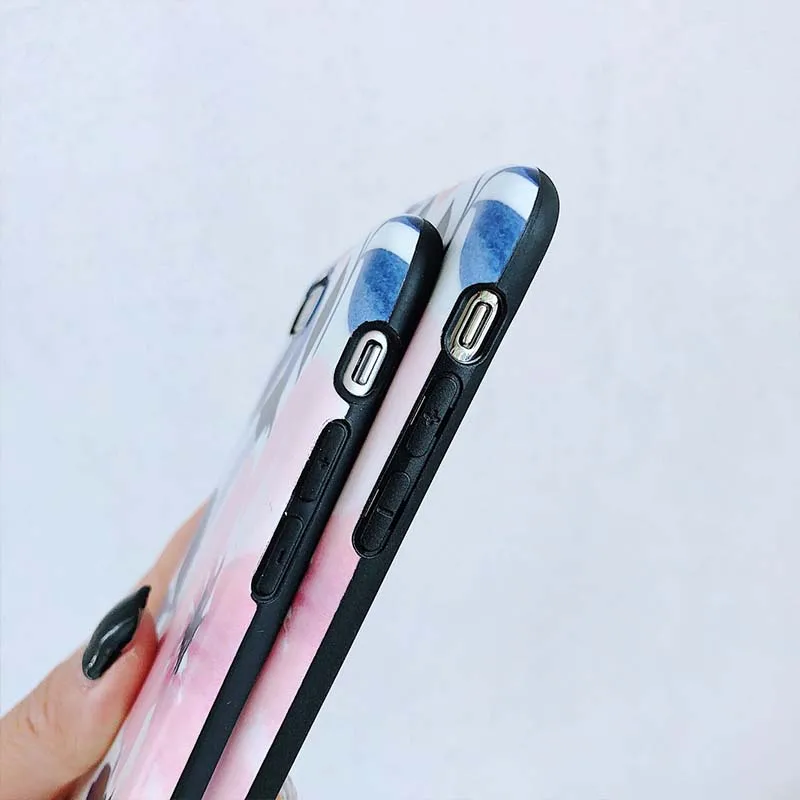 Живописи тушью цветок чехол для iPhone X телефона 6 6S 7 8 плюс силиконовый XR XS MAX