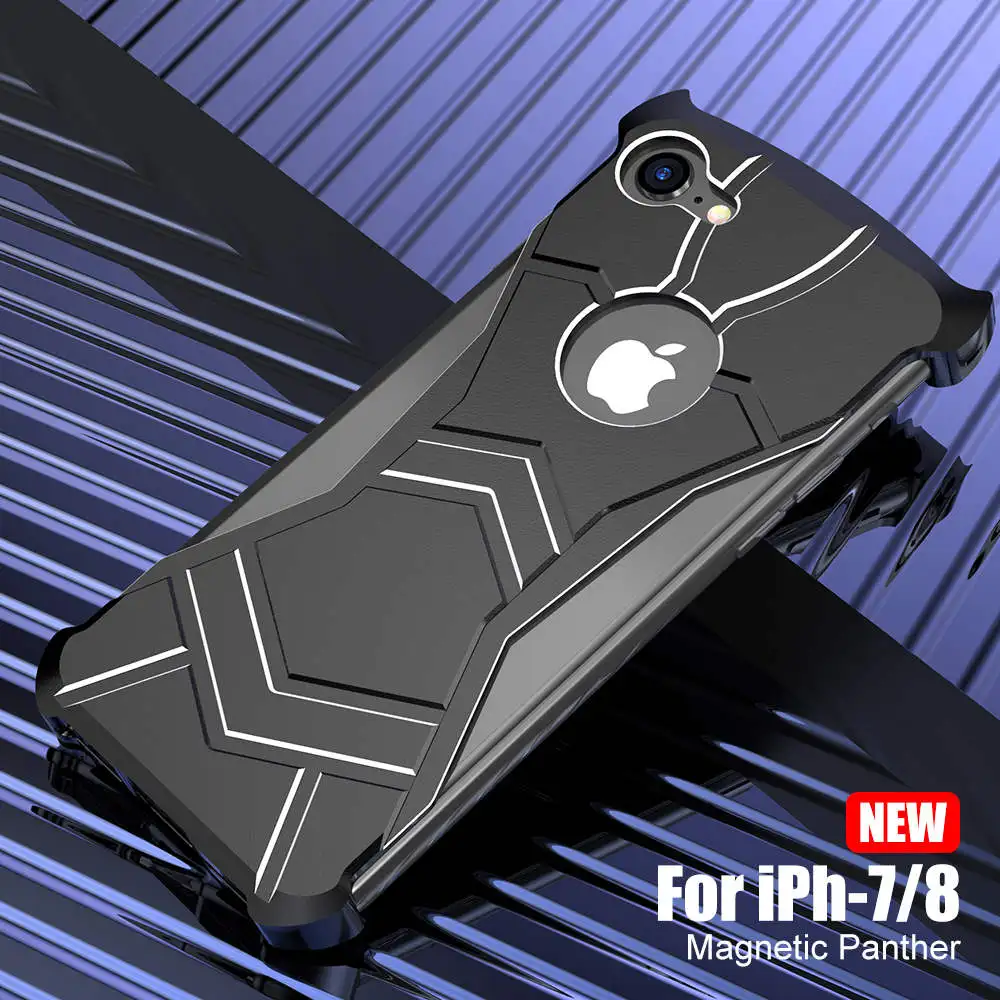 for i7 i8 R-JUST алюминиевый чехол для iPhone 7 7 P 8 8 Plus для iPhone X XS Max XR чехол Магнит аттракцион противоударный бронированный чехол жесткий металлический - Цвет: for i7 i8