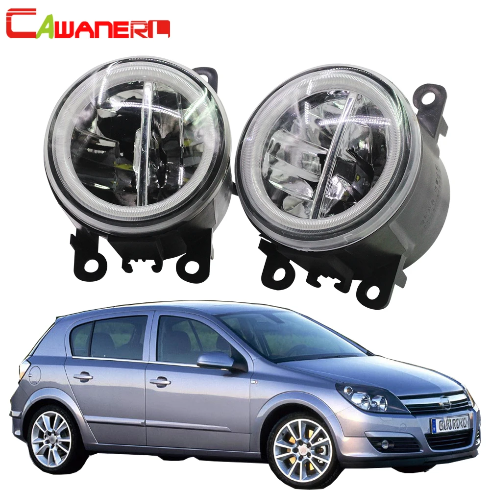 Cawanerl для Защитные чехлы для сидений, сшитые специально для Opel Astra G H 1998-2010 автомобиля 4000LM светодиодный лампы Противотуманные фары светильник+ глаза ангела дневного светильник DRL 12V Высокая яркость
