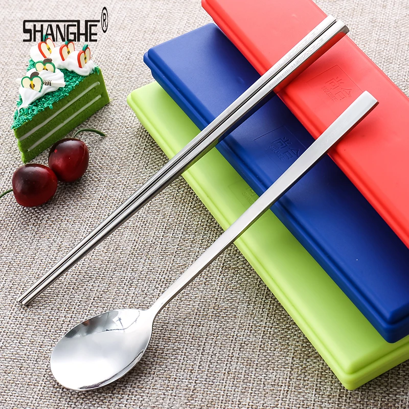 SHANGHE Kitchen 304 stainless steel Dinnerware Set Outdoor Travel Three Suits Free Shipping | Дом и сад