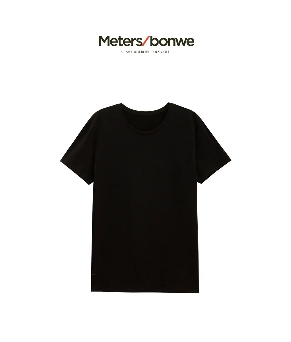 Metersbonwe, мужские базовые футболки, летние мягкие футболки, мужские, короткий рукав, хлопок, гибкая футболка, одноцветная, свободная, базовая, Повседневная футболка