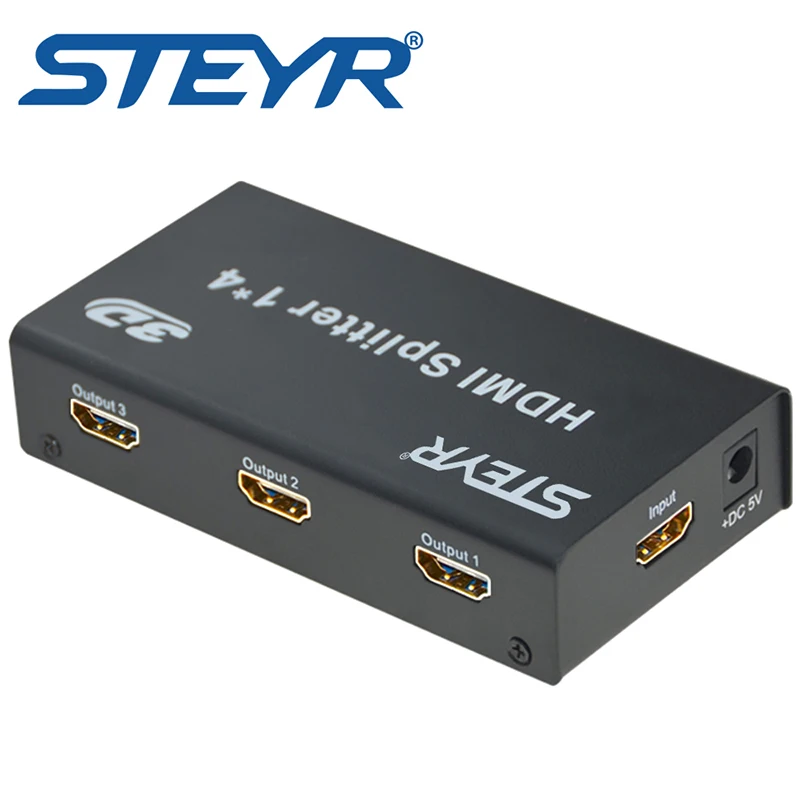 Steyr 4 порта hdmi сплиттер HDMI 1.3/1.4 питание дистрибьютор Splitter1 в из 1x4 для полного HD 1080 P 2