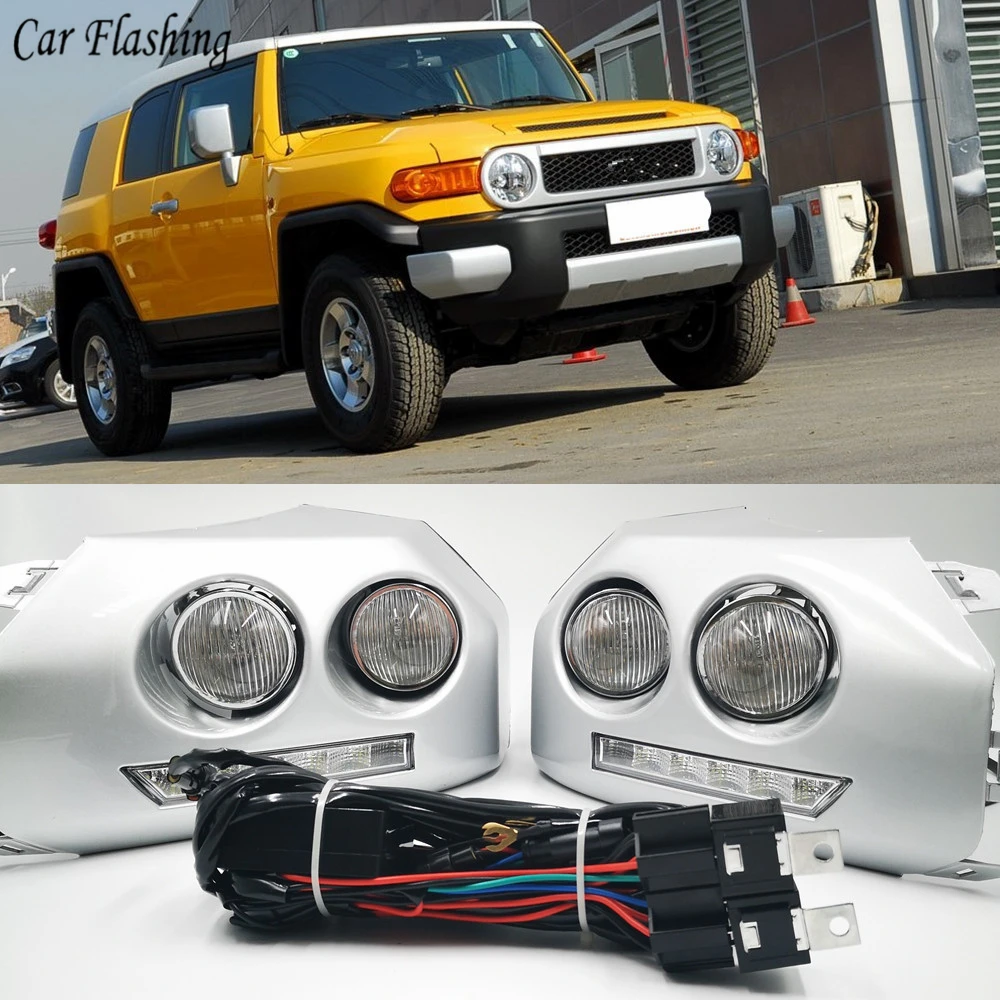 1 пара автомобиля светодиодный DRL Дневной Бег светильник для Toyota Fj Cruiser 2007 2008 2009 2010