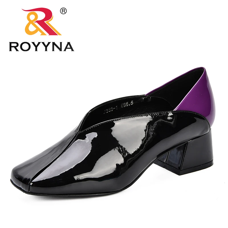 ROYYNA/Новинка года; дизайнерские женские туфли-лодочки на высоком каблуке с квадратным носком; женские вечерние и свадебные модельные туфли; модные стильные слипоны; Feminimo