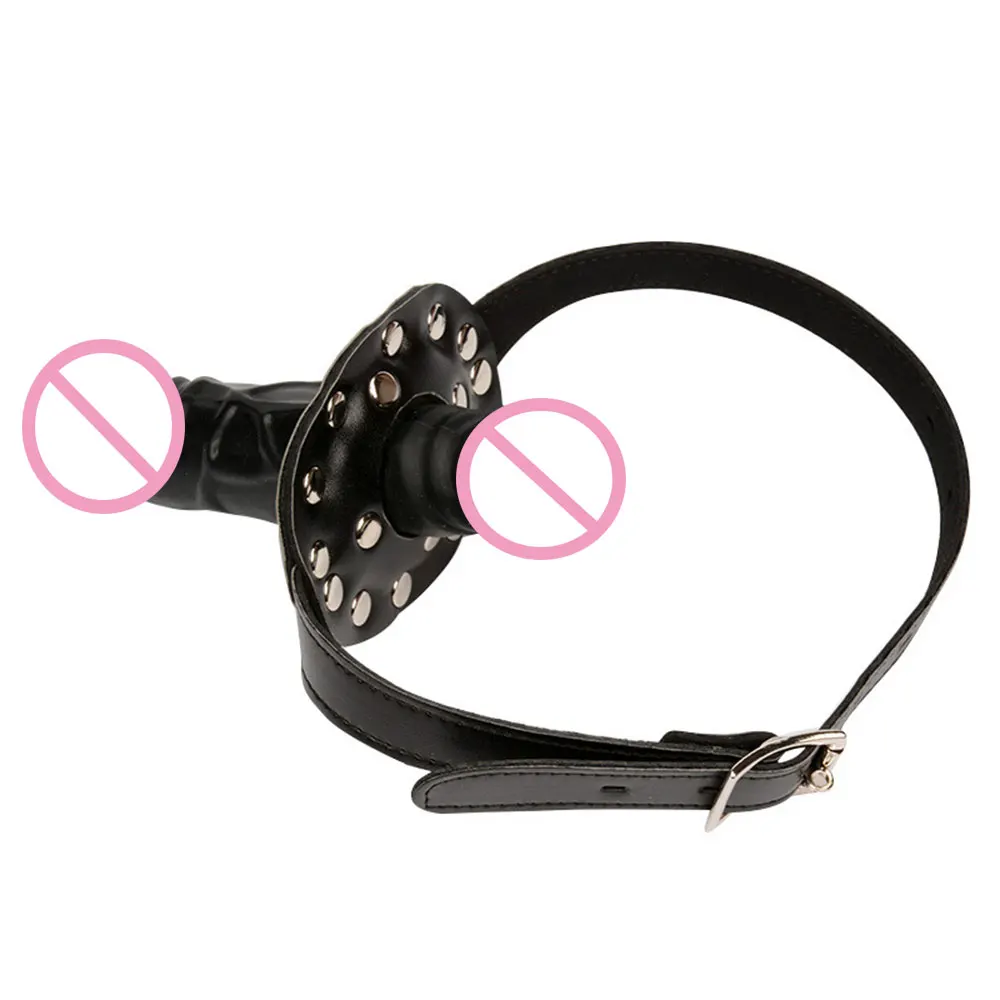 Двухсторонний фаллоимитатор силиконовый пенис кожа ремешок на голову бондаж