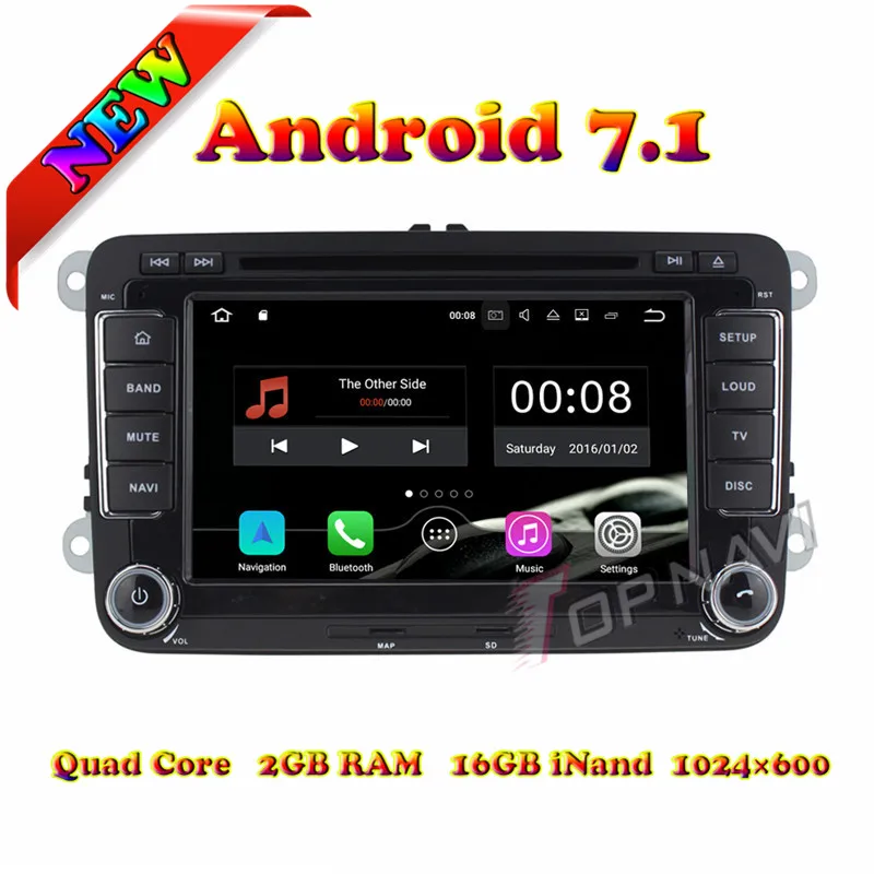 Topnavi Android 7 1 автомобильный DVD плеер радио для VW