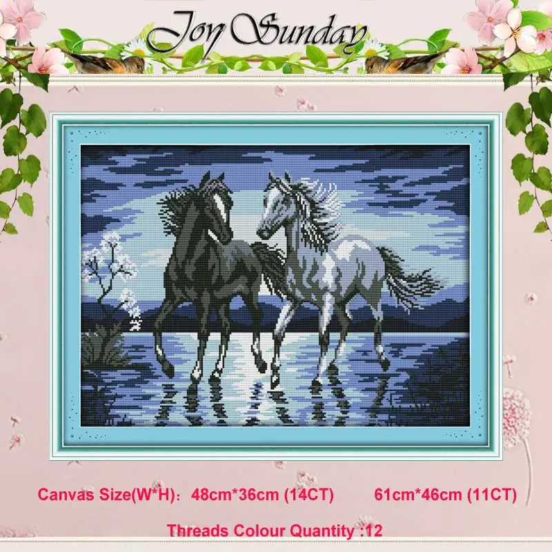 horses travel Лошадь семья Белая лошадь животные Счетный 11CT 14CT Набор для вышивания крестиком DIY DMC Набор для вышивания крестиком вышивка рукоделие домашний декор - Цвет: horses travel