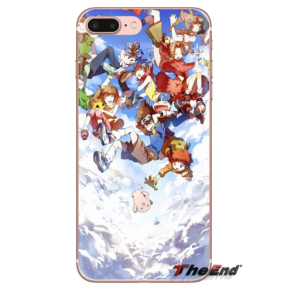 Мультфильм Приключения Дигимонов Три мягкие прозрачные чехлы для iPod Touch Apple iPhone 4