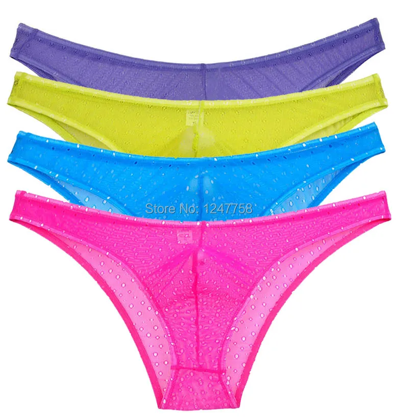 4 шт./лот сексуальные мужские прозрачные мини трусы жаккардовые кружевные нижнее