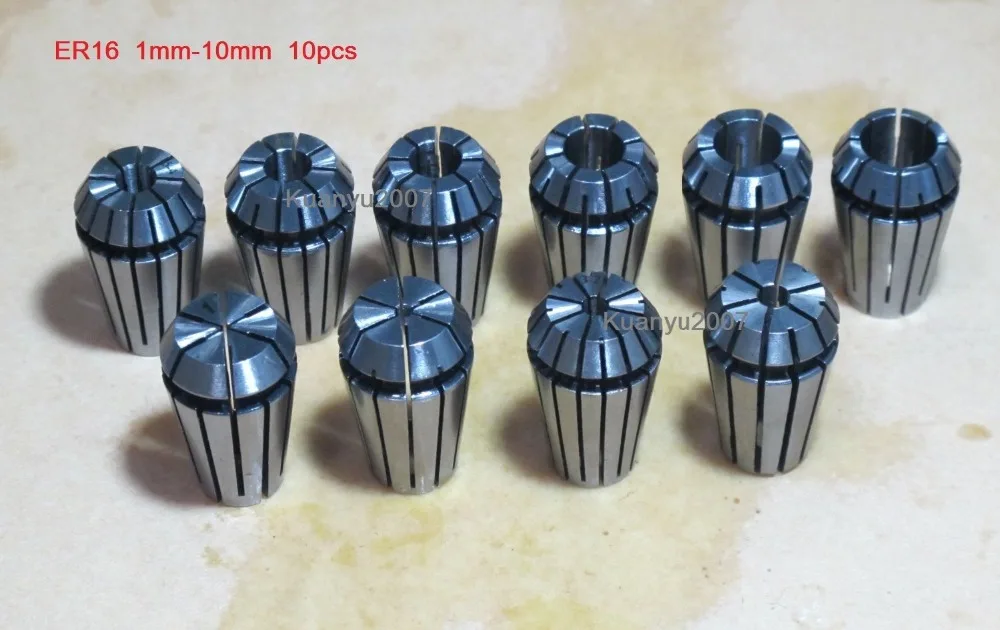 

10Pcs ER16 1-10mm Spring Collet Set For CNC Milling Machine Engraving Lathe Tool