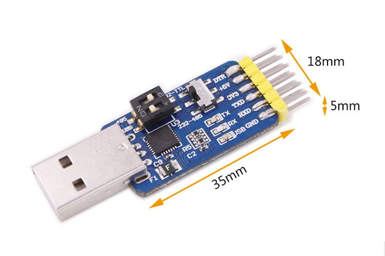 Aihasd 6 в 1 CP2102 Последовательный модуль USB к TTL RS485 3 В 5 с кабелем Dupond | Электронные