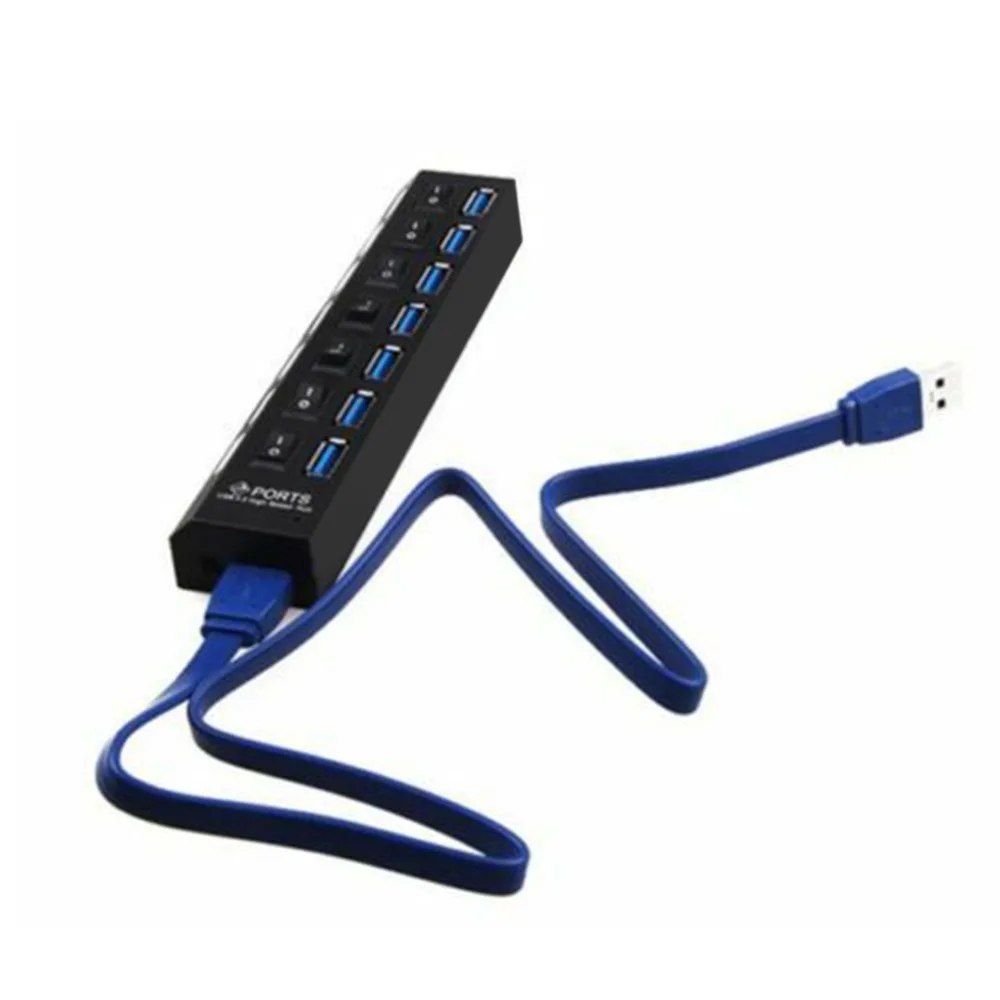 Мульти usb-хаб 2,0/3,0 мини-концентратор USB разветвитель 7 usb портов с переключателем ВКЛ./ВЫКЛ. Концентратор Поддержка питания высокоскоростной ПК Компьютерные аксессуары