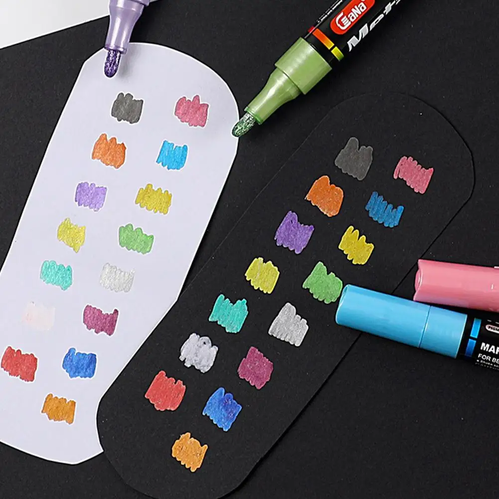 15 цветов металлический цветной маркер ручка для воды черная карта керамические