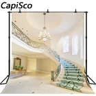 Capisco внутренние лестницы фотография фоны ковер люстра роскошные фотообои для фотостудии