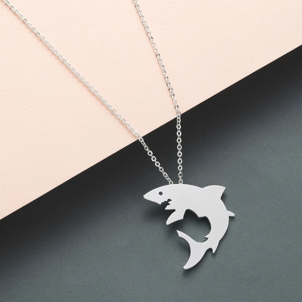Женское Ожерелье с акулой Cxwind металлическое ожерелье подвеской в форме рыбы