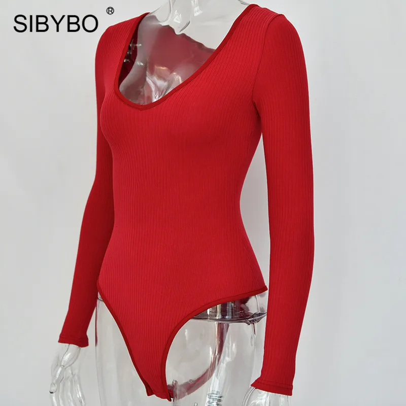 As Shown Sibybo, Осенний облегающий сексуальный комбинезон с длинным рукавом, Женский Модный повседневный комбинезон с вырезом лодочкой, женский белый комбинезон, женские боди - Цвет: As Shown