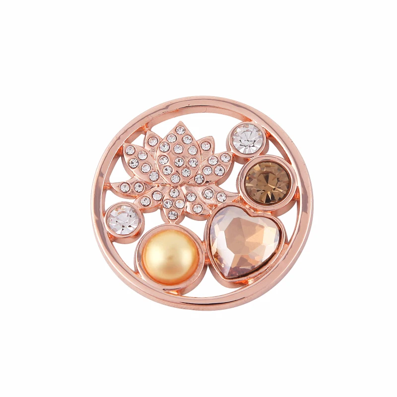 Vinnie дизайн розовое золото сменный держатель для монет 35 мм ожерелье Подходит