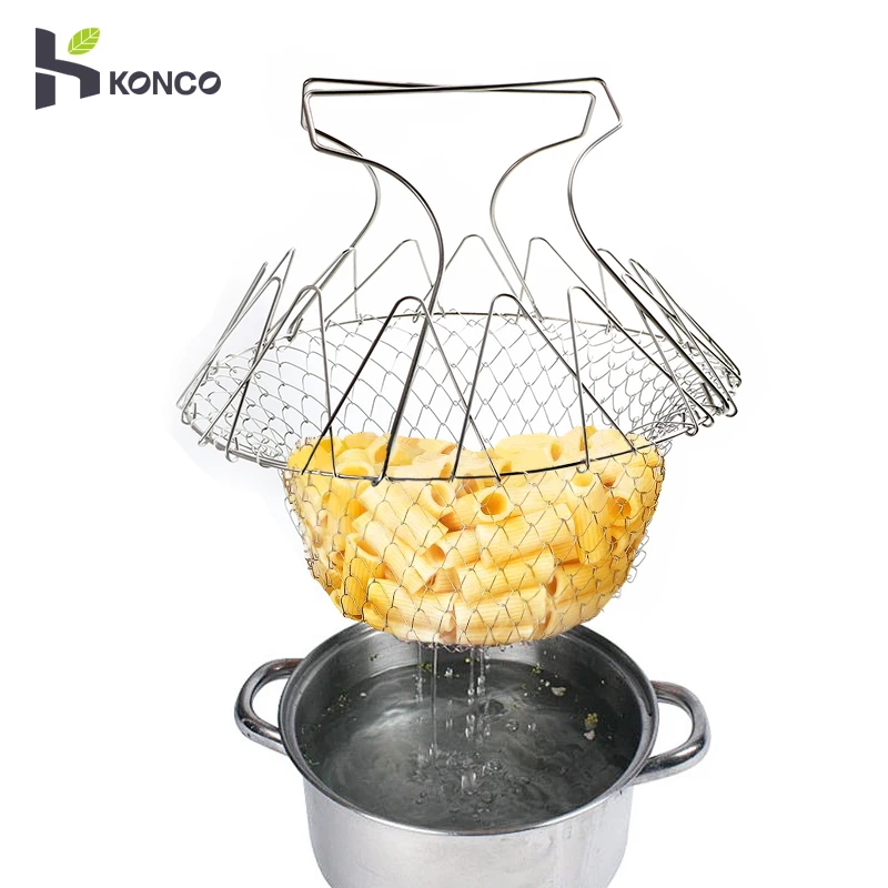 Сетка для картофеля фри konco сетка из нержавеющей стали складная промывка паром